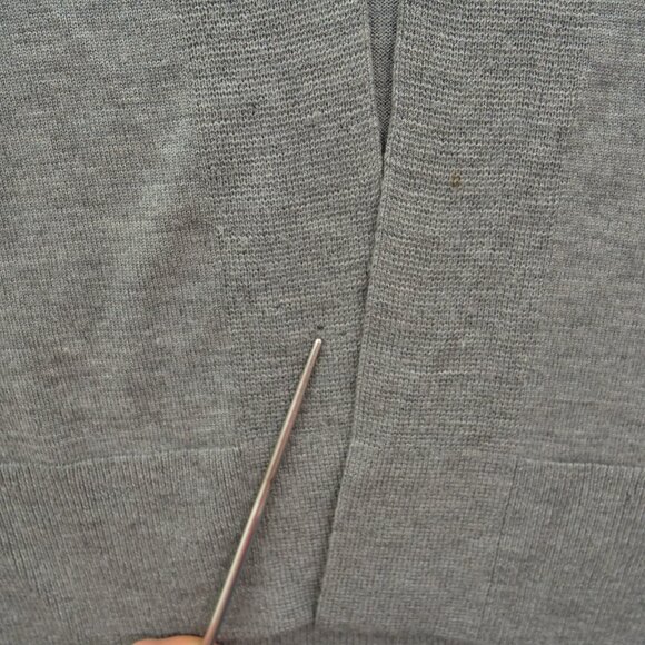 AX Armani Exchange Cardigan Sweater Womens Medium Gray Wool Leather - Picture 16 of 16